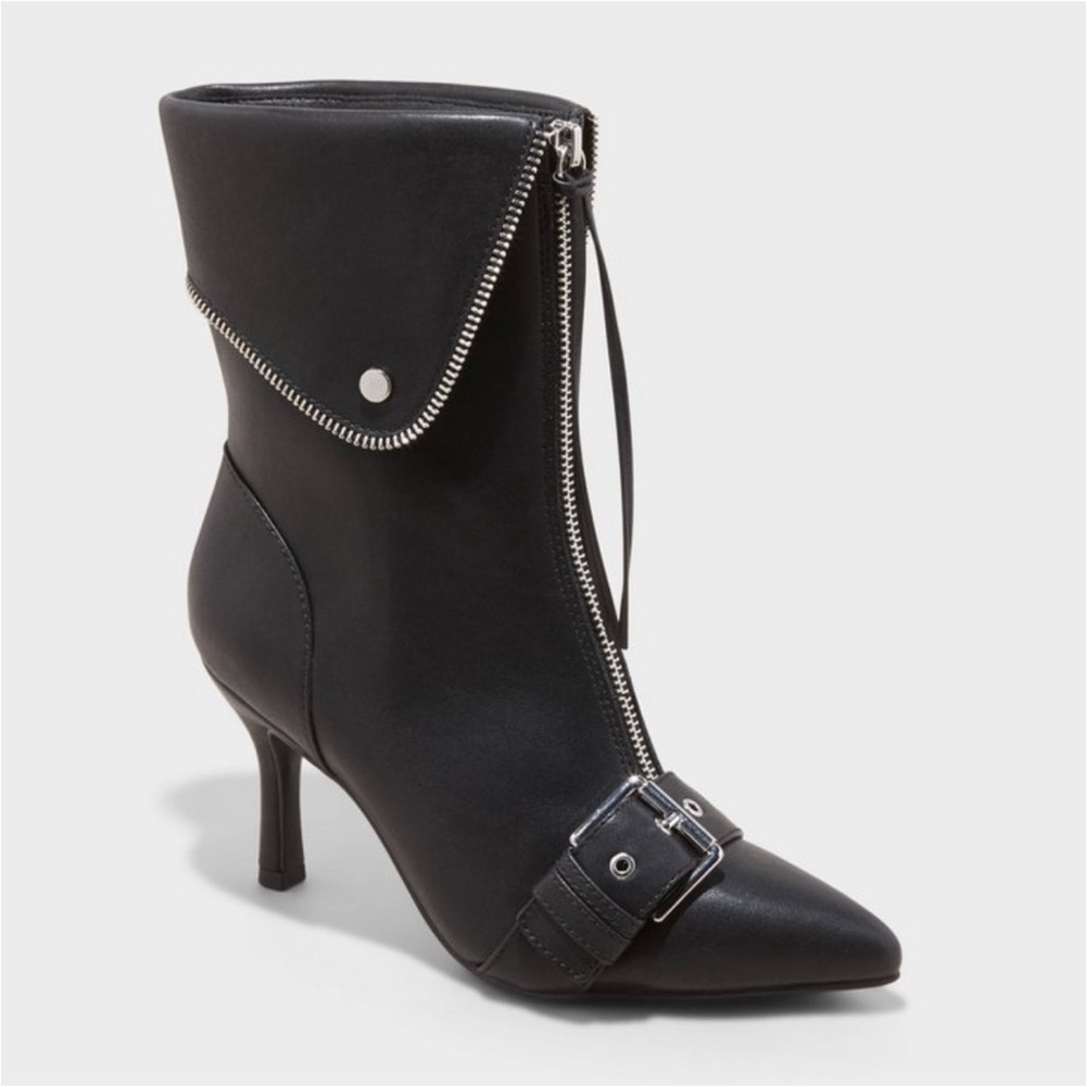 Women's Mickey Point Toe Moto Ankle
Boots - A New Day™ Black new